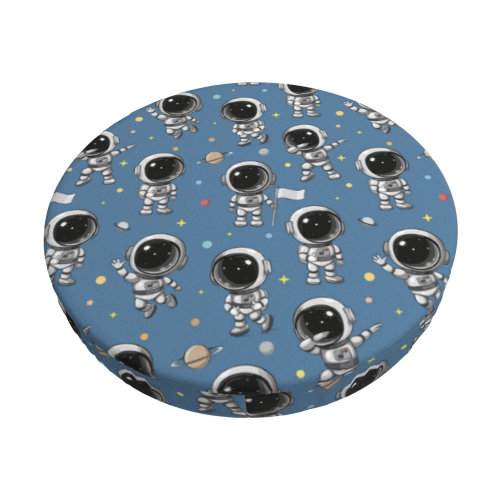 Easygdp Astronaut Print Easy To Install Bar Stool Covers&Stool Covers Round&Elastic Stool Cover, Barstool Covers,Washable&Bottom With Elastic Edge-14 inch