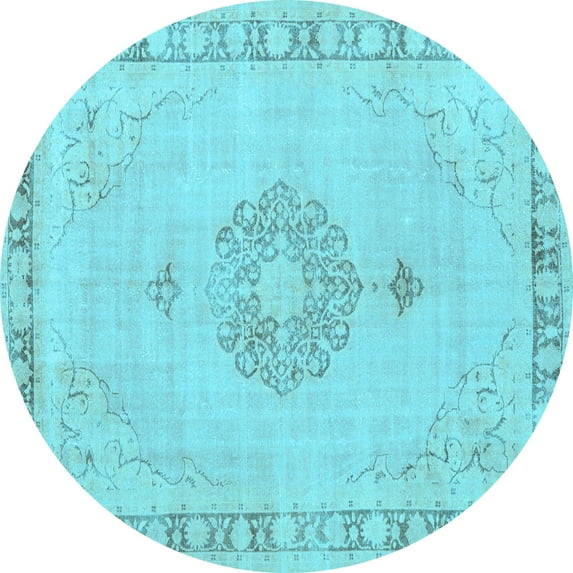 Ahgly Company Indoor Round Persian Light Blue Traditional Area Rugs, 5' Round