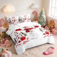 thumbnail image 2 of Manfei Snowman Twin Bedding 7pcs Snow Bedding Comforter Set, Gray Red, Xmas Reversible, 2 of 6