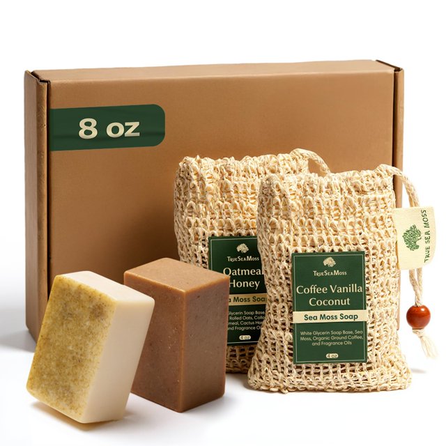 Barra de jabón TrueSeaMoss Sea Moss con té verde, vegano y orgánico