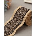 thumbnail image 4 of AK-Trading 2.5" Wide x 10 Yards Long Natural Burlap Craft Ribbon with Lace (Jute Ribbon, Burlap Tape, Rustic Decor) with Black Lace, 4 of 6