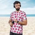 thumbnail image 4 of Wukai Hand Drawn Strawberry Print Men's Short-Sleeved Mesh T-Shirt,Quick-Dry Short Sleeve Workout T-Shirt-X-Small, 4 of 8