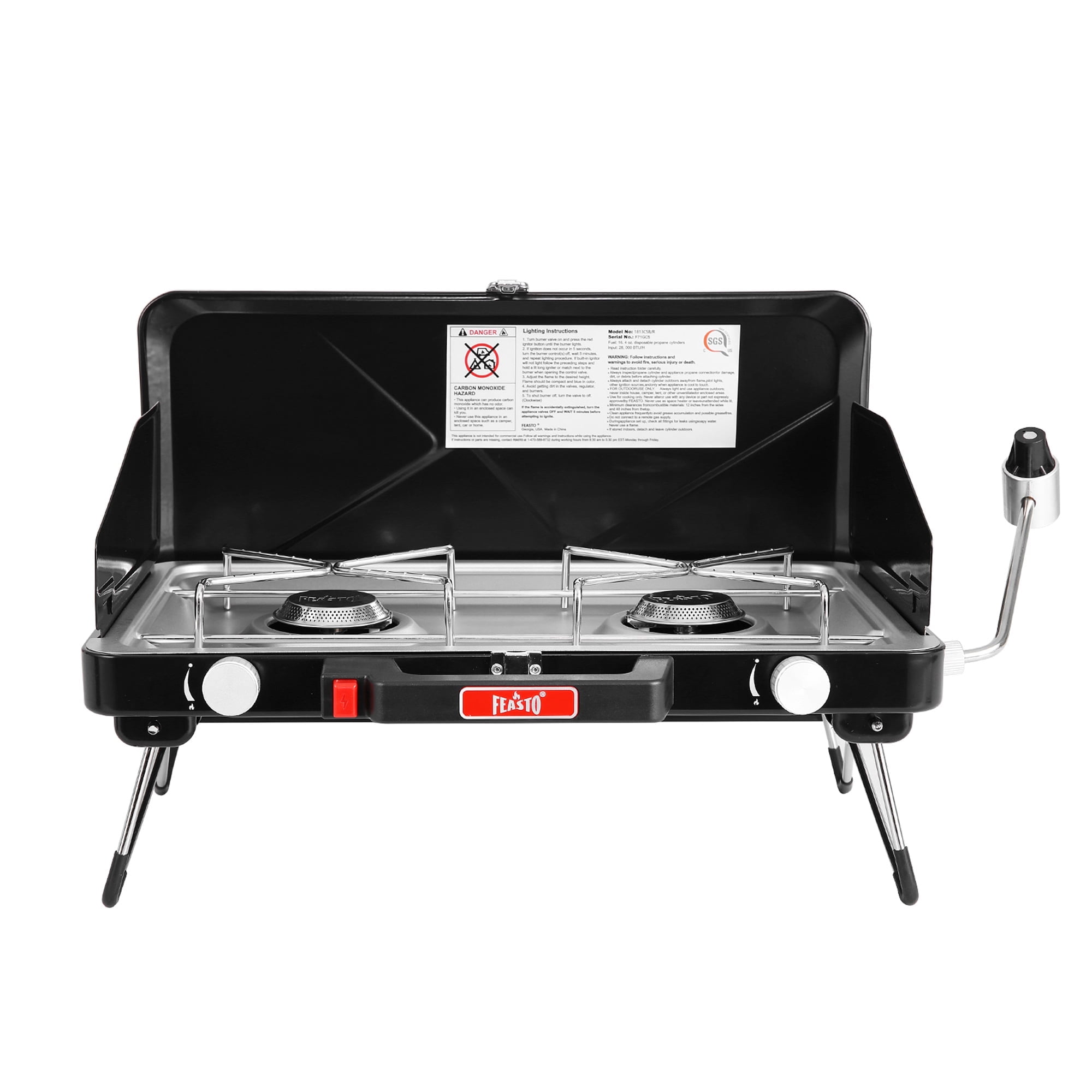 Coleman Triton 2 Burner Portable Propane Camping Stove with Wind