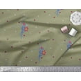 thumbnail image 3 of Tissu Popeline de Coton Pomme Feuilles & Lis Imprimé Floral 1 Yard 56 Inch Wide, 3 of 6