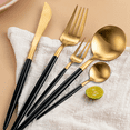 thumbnail image 6 of 24Pcs Stainless Steel Dinnerware Set Cutlery Spoon Fork Knife Western Cutleri Silverware Flatware,Green-G, 6 of 6