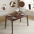 thumbnail image 6 of SESSLIFE 5-Piece Dining Table Set, Modern Wood Dining Table with 4 Fabric Upholstered Chairs, Dining Room Table Set for 4, Kitchen Table Set for Small Spaces, Walnut and White, 6 of 10
