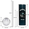 thumbnail image 3 of Skinny Tumblers 20oz with Lid and Straws, Travel Coffee Mug, Stainless Steel,Football Gifts for Men and Women Fans, 3 of 6