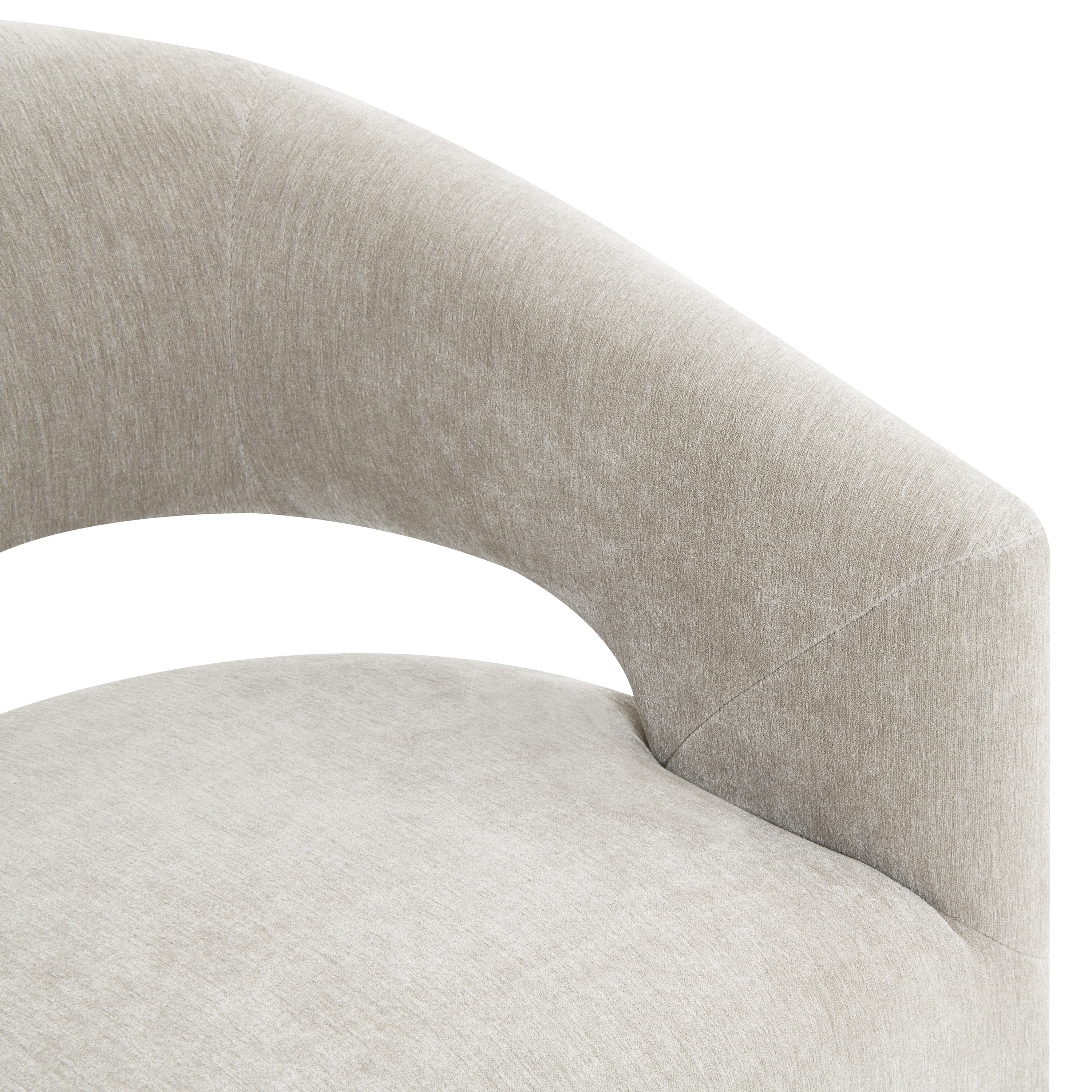 Furniture of America Arize Modern Fabric Barel Back Accent Chair with Casters, Taupe