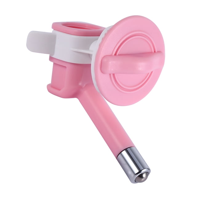 Dispensador de agua para perros y gatos, bebedero automático con boquilla de plástico, bebedero, fuente colgante, alimentador (rosa)