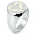 thumbnail image 1 of Sterling Silver Feather Heart Engraved Round Flat Top Polished Ring, 1 of 1