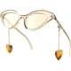 thumbnail image 1 of Ubiuo - Gafas de sol estrechas estilo ojo de gato para mujer, modernas, con cadena de metal y colgante de corazón en forma de patilla, estilo elegante y moderno, B2233, 1 of 5
