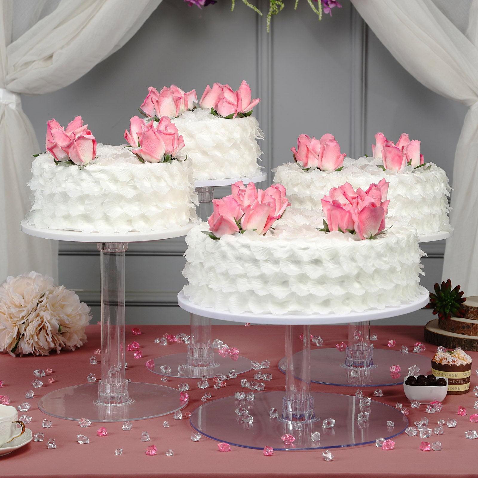 Weddings/Parties Butterfly Square Black Gloss Cake Pillars/Separators, 6"-12" 