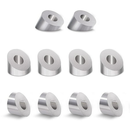 

10Pack 30 Degree Stainless Steel Angle Beveled Washer 1/4 Inch/6.6mm 30 Degree Washer for Cable Railing Kit