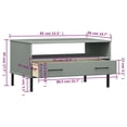 thumbnail image 4 of vidaXL Coffee Table with Metal Legs Grey 85x50x45 cm Solid Wood OSLO, 4 of 5