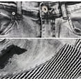 thumbnail image 3 of Men's Faded Wash Distressed Fringe Skinny Slim Fit Jean Stretch Denim Shorts (7007 Ice Black, 40), 3 of 3