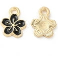 thumbnail image 2 of 100 pc Alloy Enamel Charms Cadmium Free Nickel Free Lead Free Golden Flower Charm Mixed Color 12x9x1.5mm Hole: 1.6mm, 2 of 4