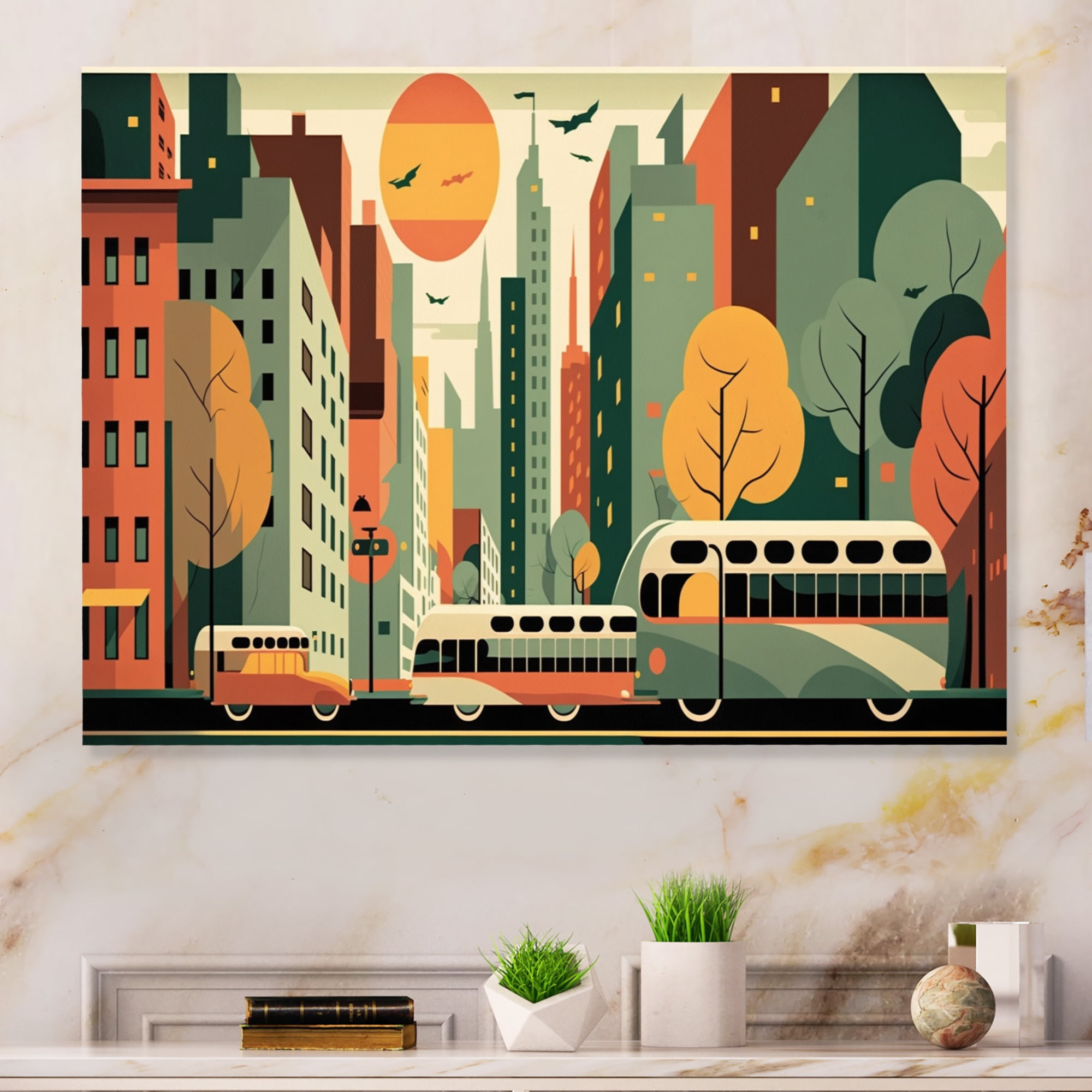Designart Futuristic Cityscape IV Canvas Wall Art