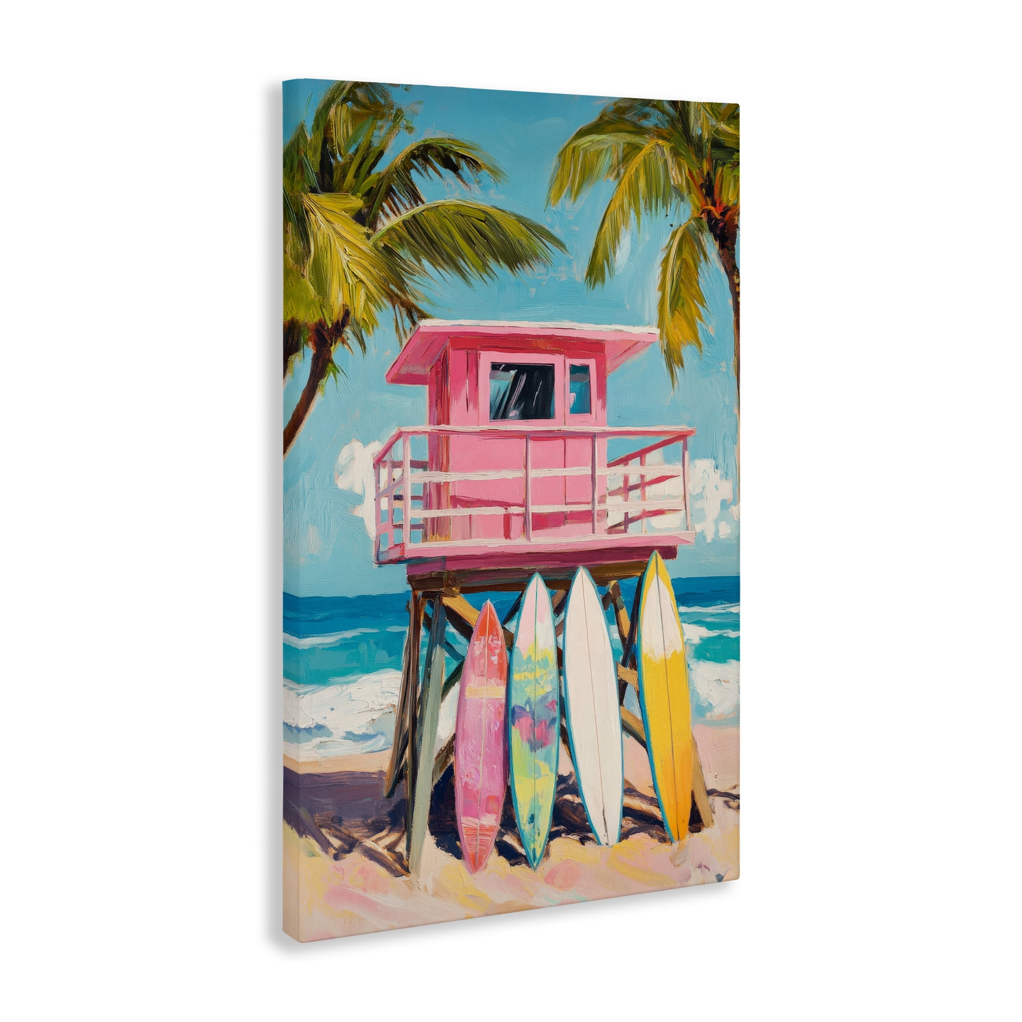 Stupell Industries High Pink Surf Shack Canvas Wall Art, design by Petal Prints Design