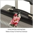 thumbnail image 3 of Square 2Pack PU Leather Peony Cruise Luggage Tag with Privacy Cover and Name ID Tag for Travel Handbags Backpacks Luggage Tags, 3 of 6