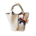 thumbnail image 5 of Bolso tipo cubo con forma de cesta para verduras, bolso de hombro, capa superior de piel de vaca, estampado de lichi, piel de Togo, bolso de piel auténtica para mujer, 5 of 5