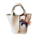 thumbnail image 4 of Bolso tipo cubo con forma de cesta para verduras, bolso de hombro, capa superior de piel de vaca, estampado de lichi, piel de Togo, bolso de piel auténtica para mujer, 4 of 5