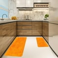 thumbnail image 7 of 2 Pieces Kitchen Rugs, Abstract Anti Fatigue Non Slip Foam Cushioned Orange Tangerine Graffiti Art Comfort Indoor Floor Mat Runner Rug Set for Laundry Office Sink Bathroom (17"x48"+17"x24"), 7 of 7