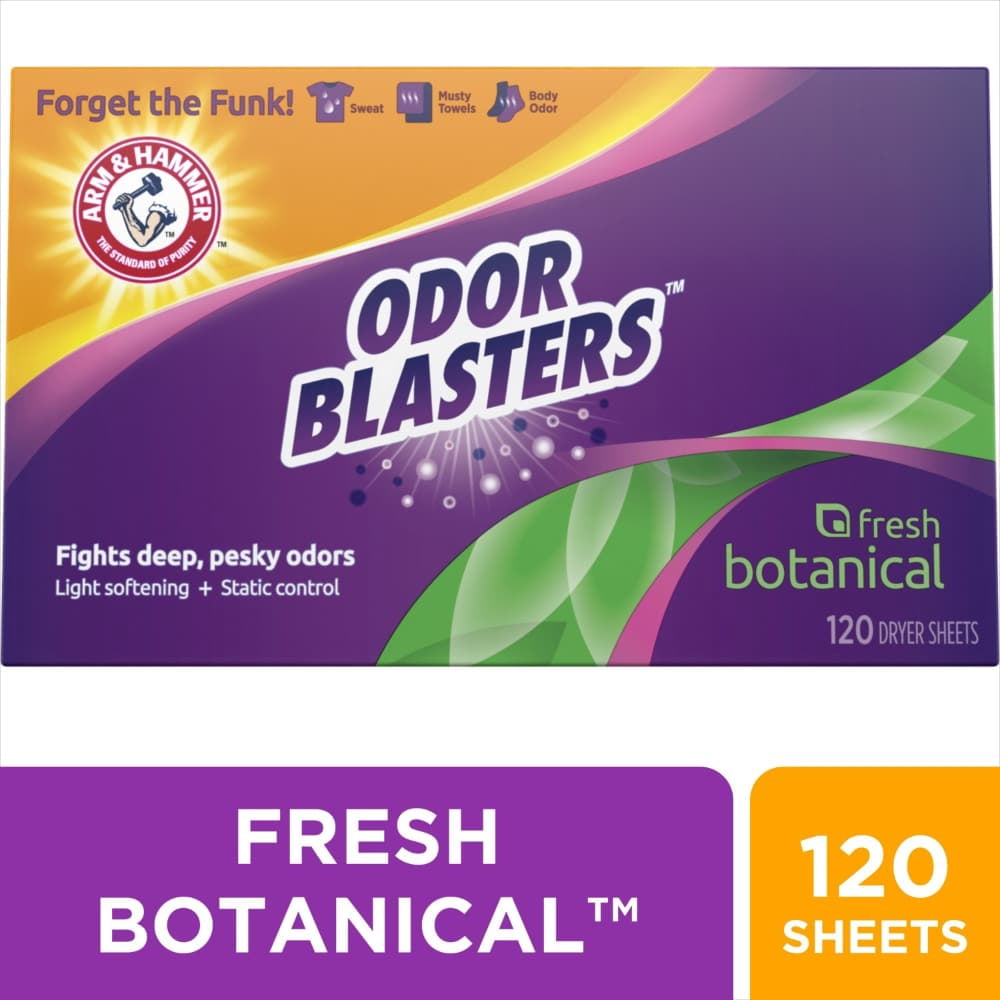 ARM & HAMMER Odor Blasters Fresh Botanical Dryer Sheets 120 ct - 3 Pack