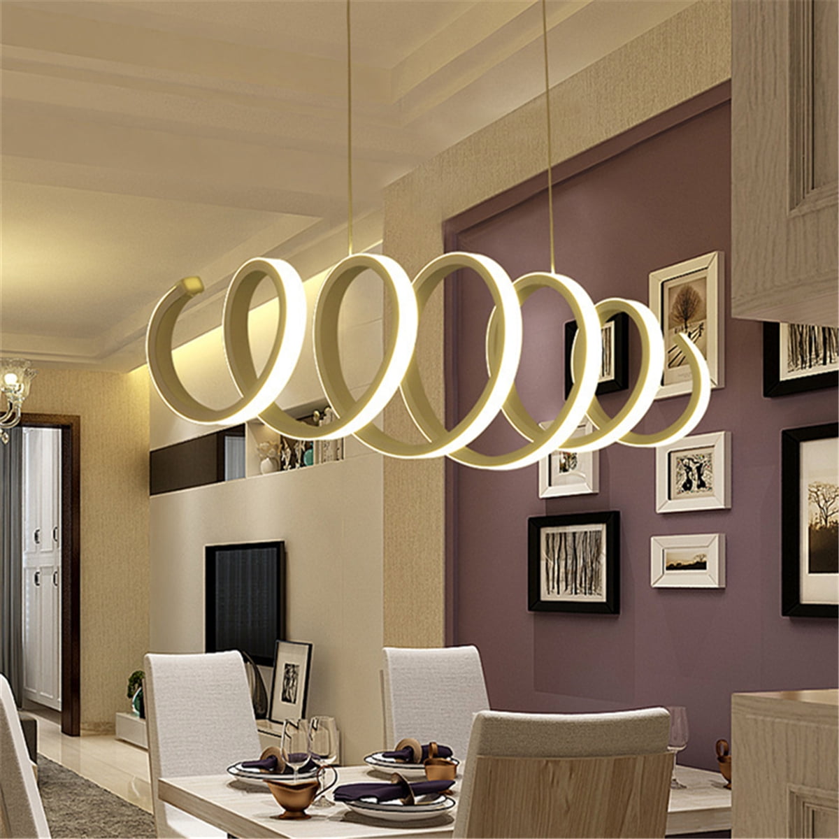 Dimmable Led Chandeliers with Remote Control Etelux Modern Pendant Light Bedroom Ceiling Light for Living Room Suspension Lamp