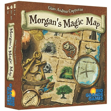 Morgan's Magic Map - Tile Placement Game, Pirate Map Treasure Hunt, Modular Game Board, Rio Grande Games, Ages 10+, 2-4 Players, 30-60 Minute Playing Time
