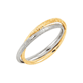thumbnail image 2 of Women's Welry 2mm Interlocking Textured Band Rings in 14kt Two-Tone Gold, Size 7.5, 2 of 3