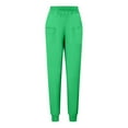 thumbnail image 4 of Xfvqtps Jogger Scrub Pants for Women Stretch Elastic Waist Yoga Scrub Bottoms Loose Nursing Pants Solid Color Straight Protective Pants Working Uniform Pants with Pockets Green, 4 of 5