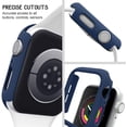 thumbnail image 3 of 3 Pack Fundas Compatible para Apple Watch Case 45mm Series 7 [sin protector de pantalla], dura PC Protective Case Bumper Marco de cubierta Compatible para iWatch 45mm,Negro/Azul Marino/Transparente, 3 of 10