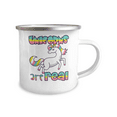 thumbnail image 2 of Unicorn Coffee mug, Unicorns are Real, Unicorn Mug, Teen Coffee mug-12 Oz Stainless Steel Enamel Finish White Camper Coffee Mug, 2 of 2