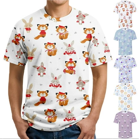

Easter Mens Kids Graphic Short Sleeve Tees Regular-Fit Tops Shirt for Men Women