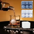thumbnail image 5 of Ice Cube Tray with Lid and Bin Round Ice Trays for Freezer with Lid 6 Ice Compartmen Convenient Ice Cube Trays Unique Mould With Lid Ice For Chilling Beverage for Freezer with Ice Container, 5 of 6