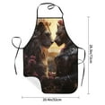 thumbnail image 2 of Yiaed Romantic Flower Lion Couple Print Kitchen Apron with Hand Wipe Pockets,Big Pocket,Aprons for Women with Pockets, Waterproof for Cooking Baking, 2 of 7