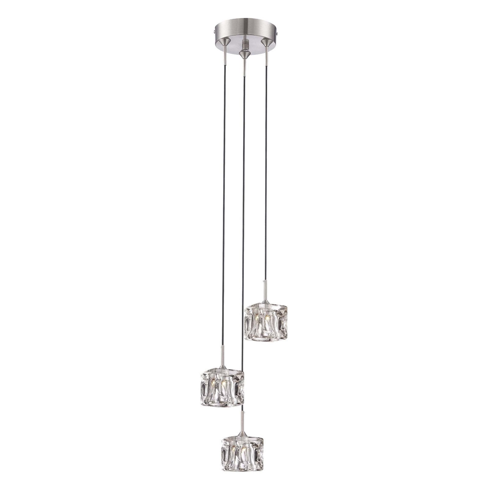 Lite Source LS-19991WHT Pacifica Pendant Lamp with White Glass Shade White HI-Lite Source