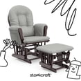 thumbnail image 3 of Pemberly Row Wood and Fabric Glider and Ottoman in Espresso/Gray, 3 of 9