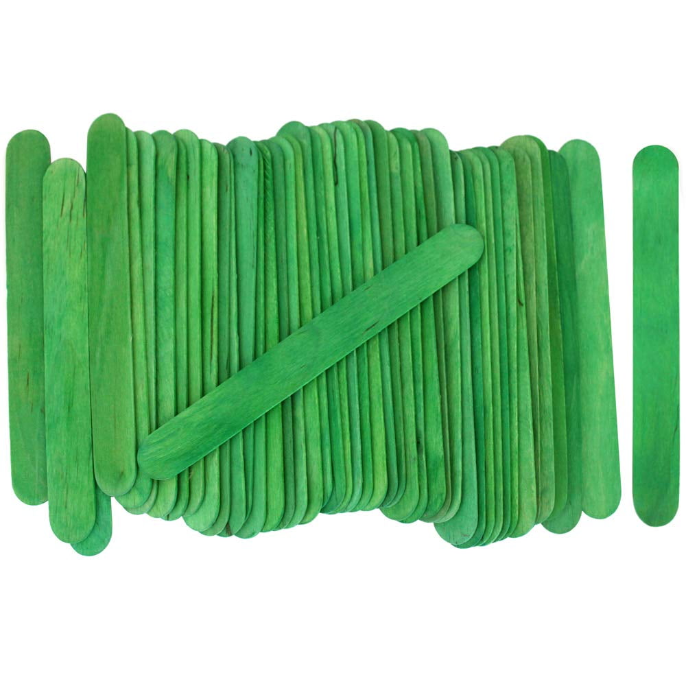 CraftySticks- 1000 Pack, 6 Inch Green Color, Jumbo Wood Popsicle Sticks for Crafts, Home, School Art, Building, Learning, Wood Tongue Depressor Size