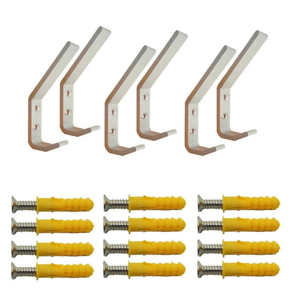 EBaokuup 6 Set Helmet Holder - Wall Mounted Motorbike Helmet Storage Rack with Mounting Screws (6 Hooks   12 Screws)