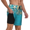 thumbnail image 2 of Fotbe Seashells And Fishing Net On Blue Wooden Table Traje de Baño para Hombre – Shorts de Natación de Secado Rápido con Forro y Bolsillos-Small, 2 of 6