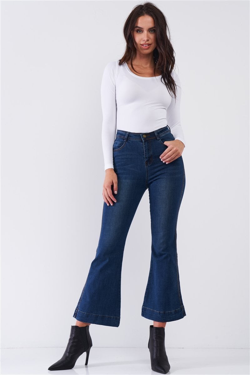 Ankle length bell bottom best sale jeans