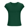 thumbnail image 6 of Chbgutlmr Going out Tops for Women Round Neck Short Sleeve Ribbed Slim Basic Tops Summer Casual T Shirts, 6 of 8