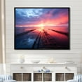 thumbnail image 2 of Designart "Beach Horizon Pier Sunset in Pink and Blue I" Oversized Coastal Framed Wall Art - Coastal Blue Coastal Pier Living Room Framed Canvas Art, 2 of 7