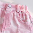 thumbnail image 6 of JLMSPLWG Toddler Girls Denim Shorts Elastic Waist Cute Print Jean Shorts for Kids Fashion Ripped Raw Hem Jorts Girl Trendy Summer Clothes, 6 of 10