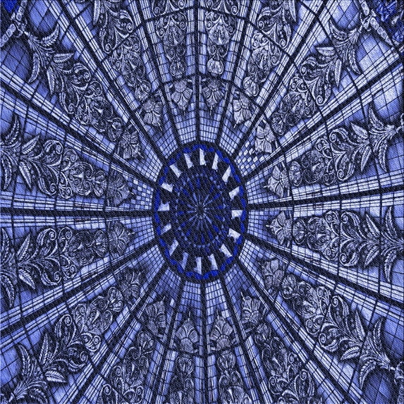 Ahgly Company Indoor Square Patterned Cornflower Blue Area Rugs, 5' Square