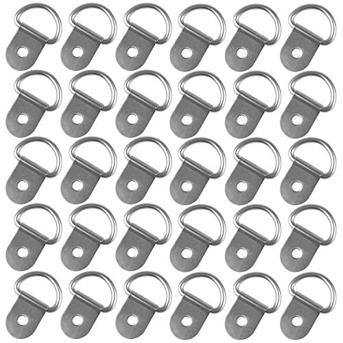 EXCELFU 30 Pack Petit Acier Inoxydable D-Ring Tie Downs D Anneaux Ancre Anneau d'Arrimage pour les Charges sur Cas Camion Remorques Cargo Bateaux
