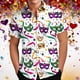 thumbnail image 5 of Mens Casual Botón Arriba Camisas Manga Corta Estampado de Carnaval Cuello Cubano Línea Mirar Verano, 5 of 6