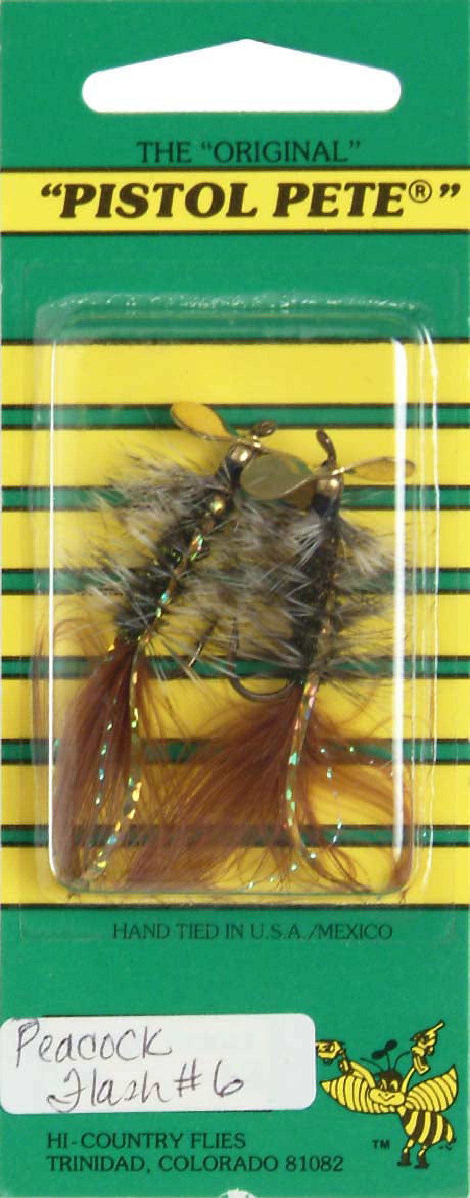 Pistol Pete's Hi-Country Flies Size 6 - Peacock Flash