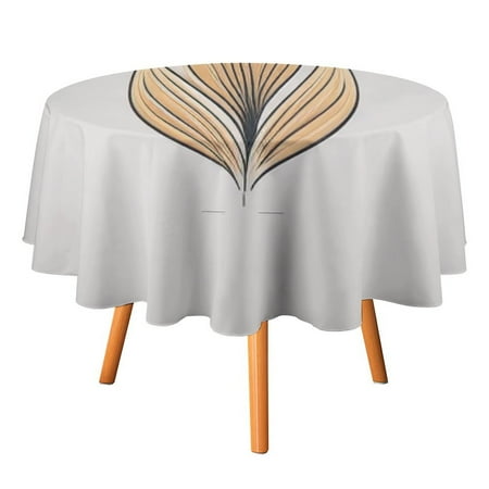 

Polyester Pleatless Kitchen Restaurant Holiday Petals Leaves and Fragmented Butterflies Round Tablecloth ， Durable Delicate Fashionable